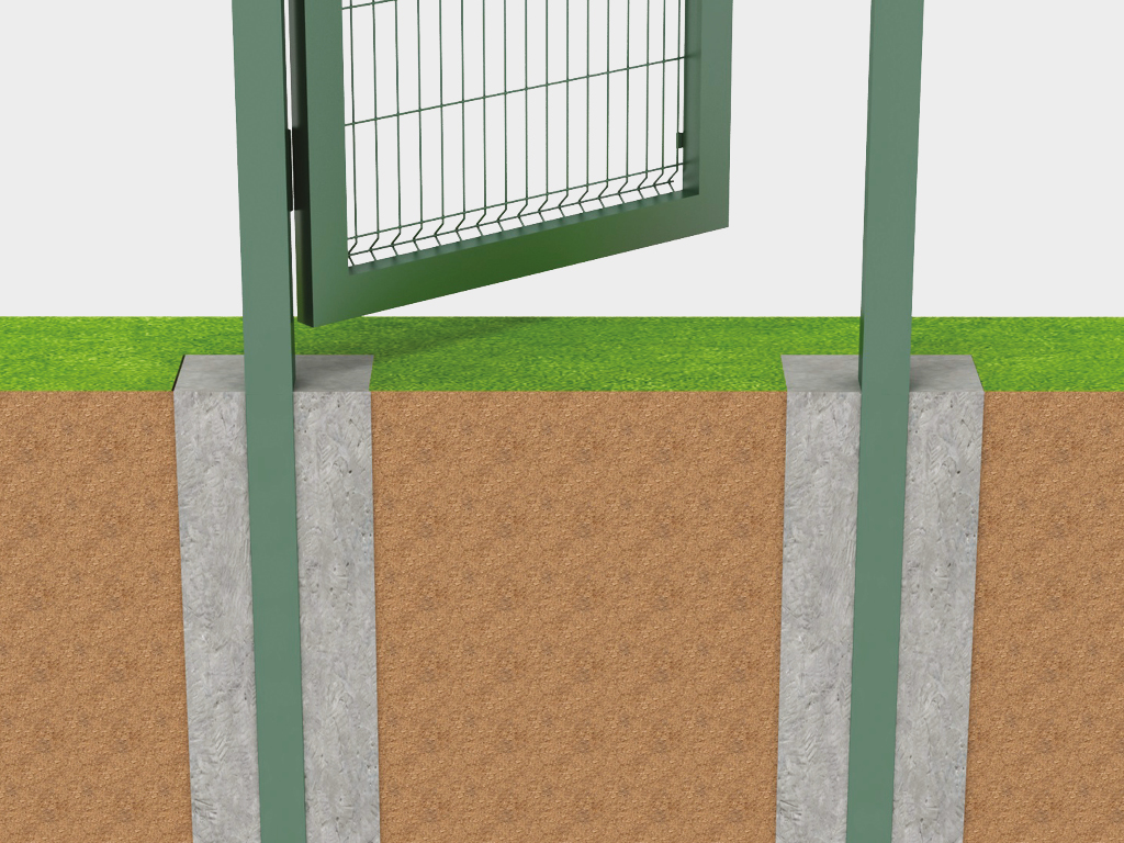 Мoнтаж с бетонированием столбов.